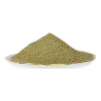 Black pepper powder on white background
